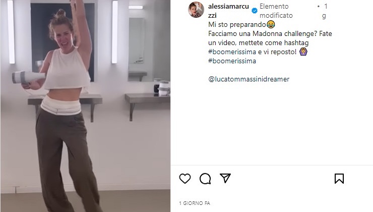 Alessia Marcuzzi scatenata bagno